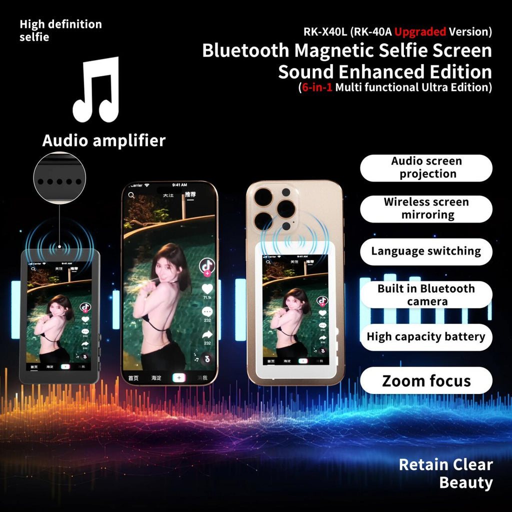 Pantalla de Selfie Magnética Inalámbrica para Smartphone