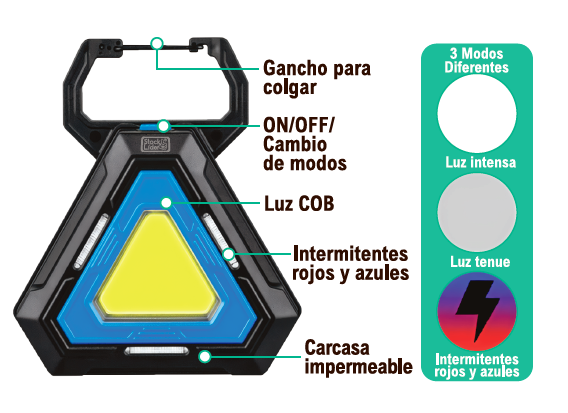 Lámpara triangular 36 LED COB