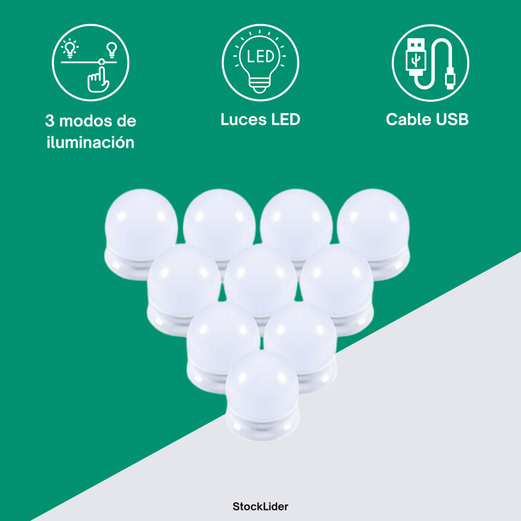 Tira de bombillas LED para espejo
