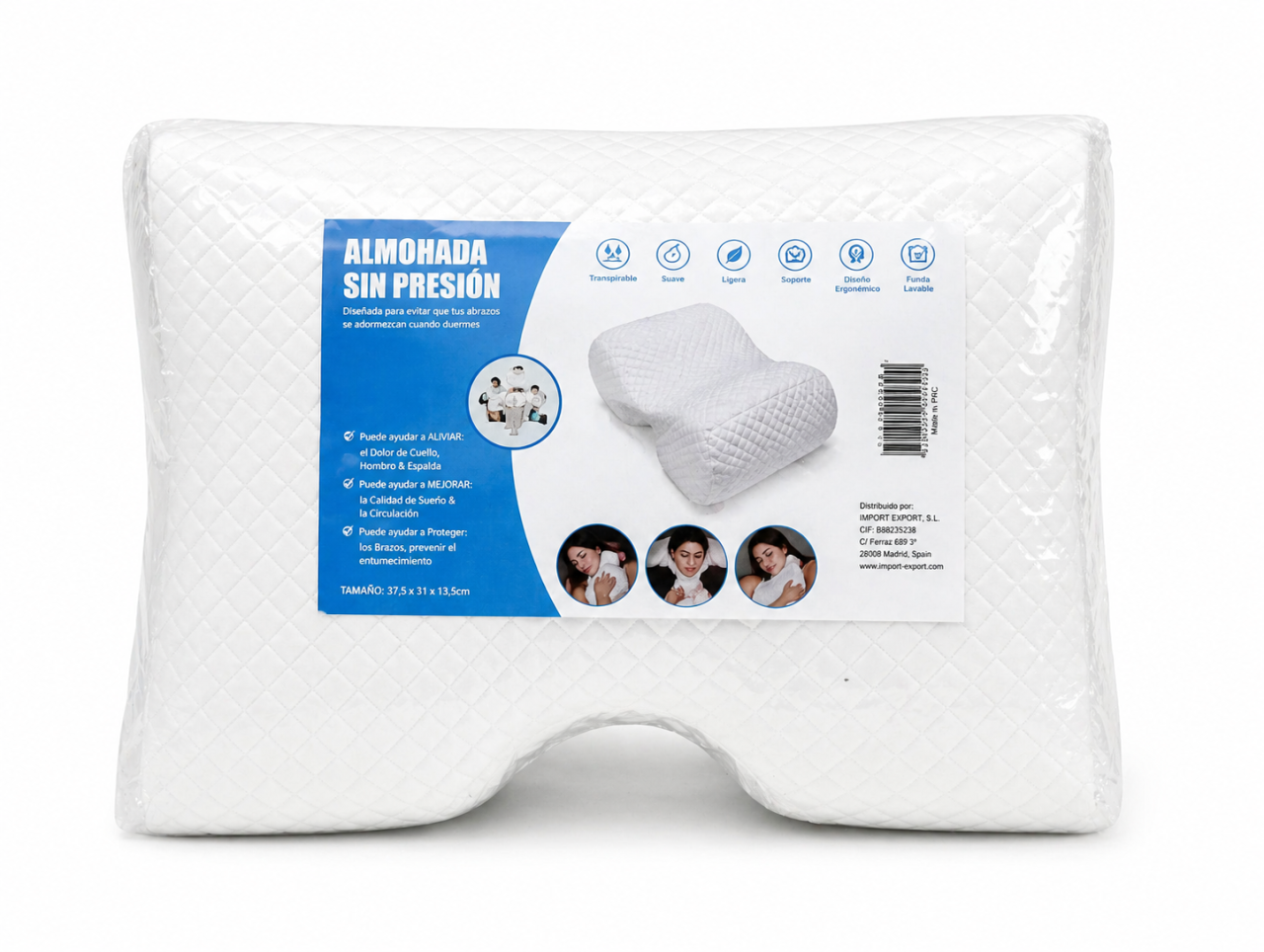 Almohada Ergonómica Cervical de Espuma Viscoelástica