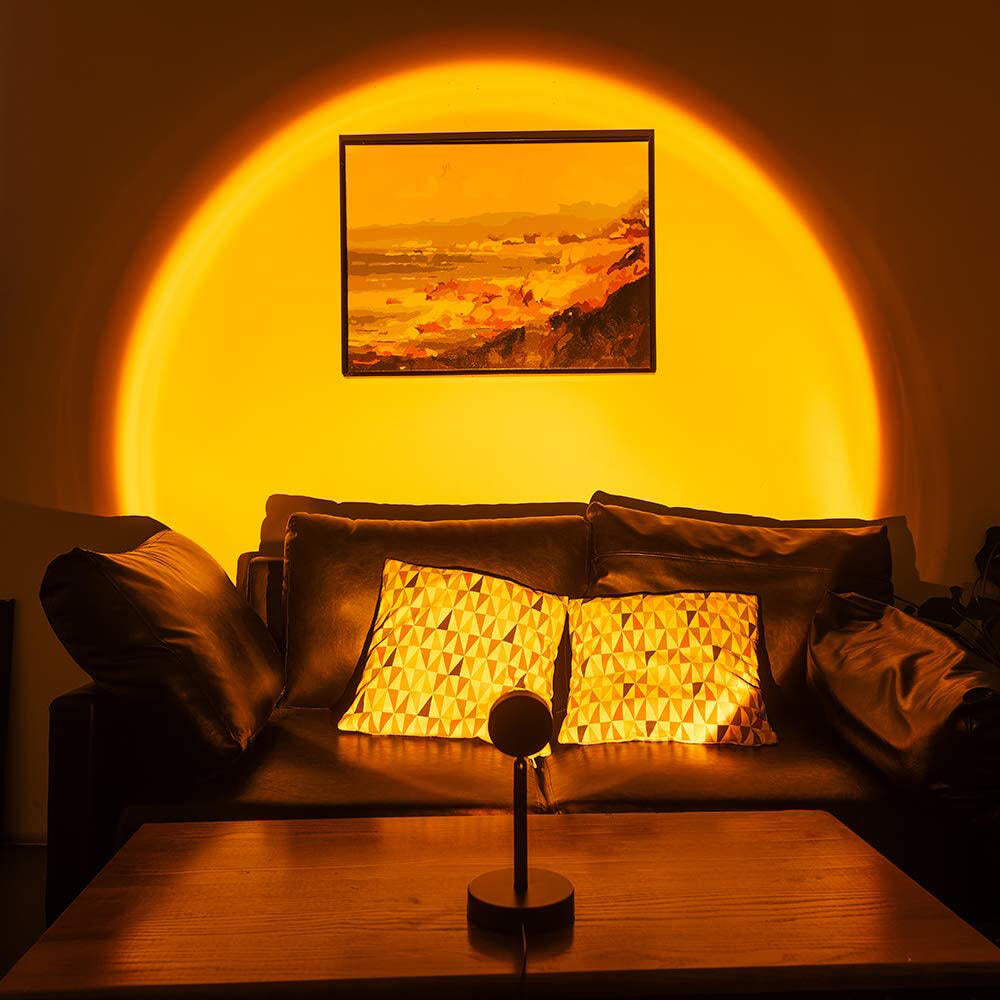 Sunset Lamp Lámpara de proyector de luz con USB Color ajustable Rotación de 360° LED romántica