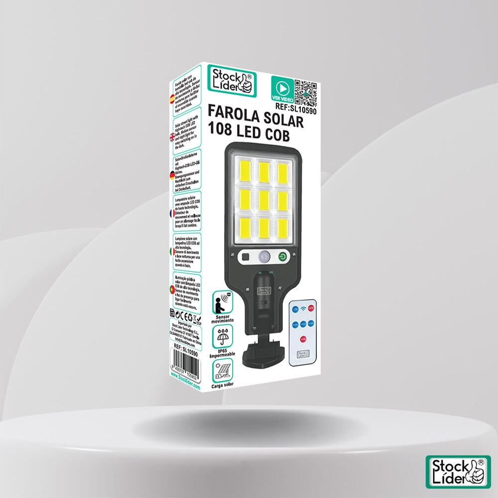 Farola solar 108 LED COB