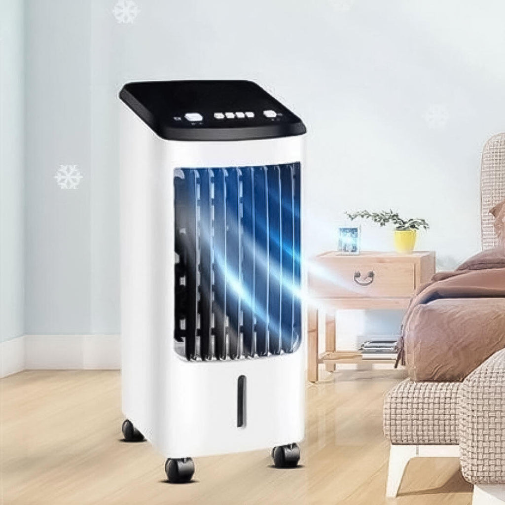 Climatizador y enfriador portátil de bajo consumo con control remoto