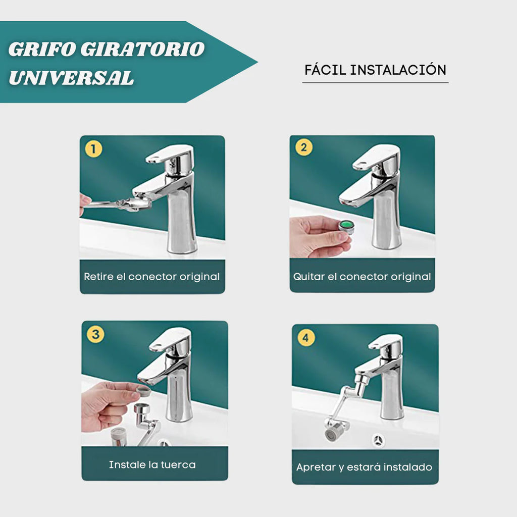 Extensor de Grifo Giratorio Metal