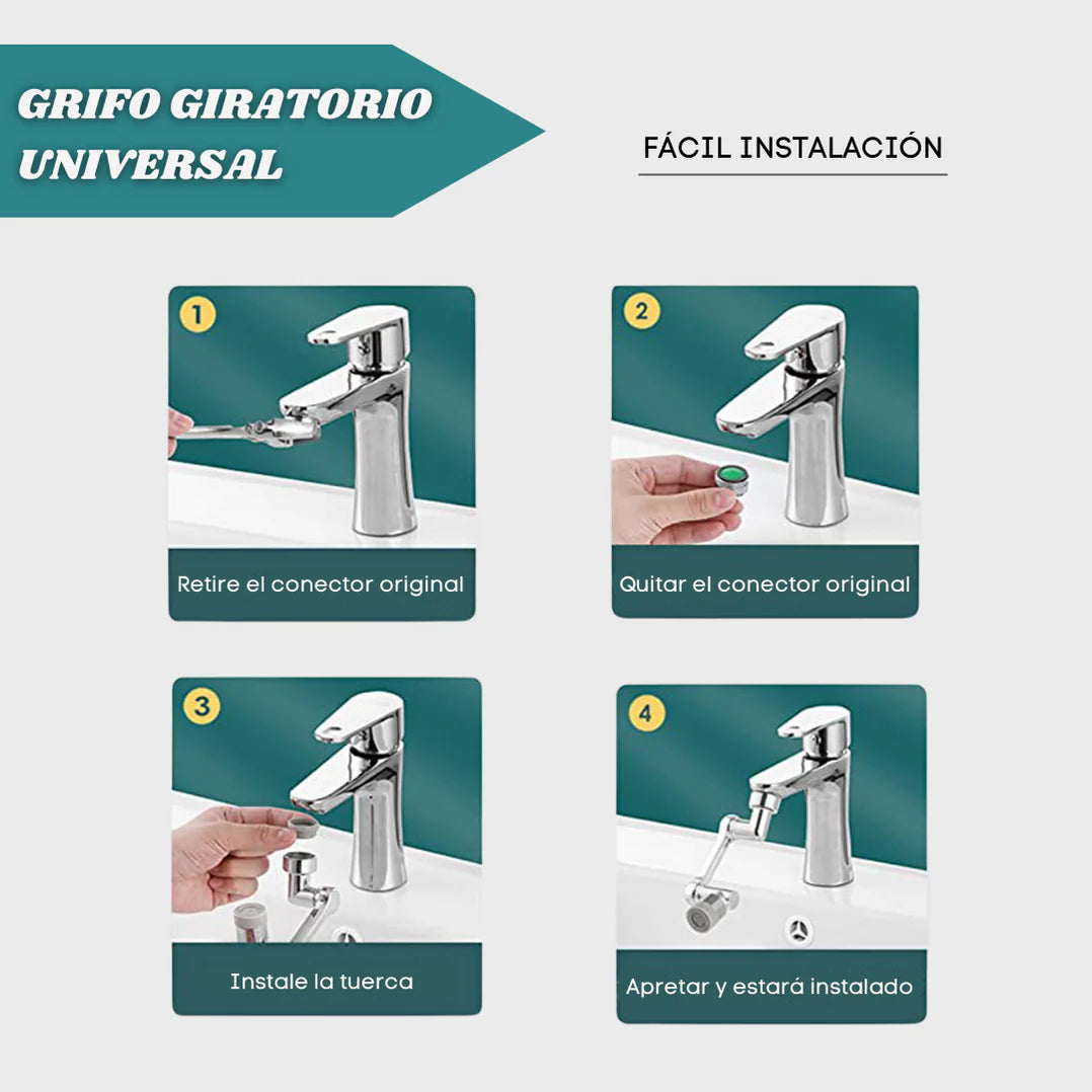 Extensor de Grifo Giratorio Metal