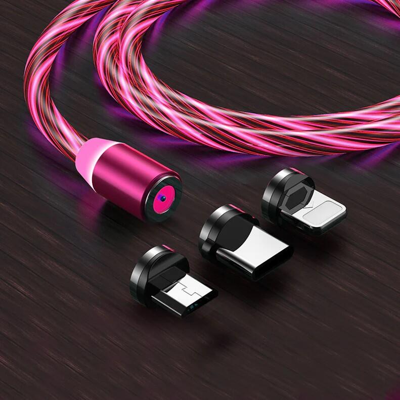Cable Usb con Luz, Iman 3 en 1