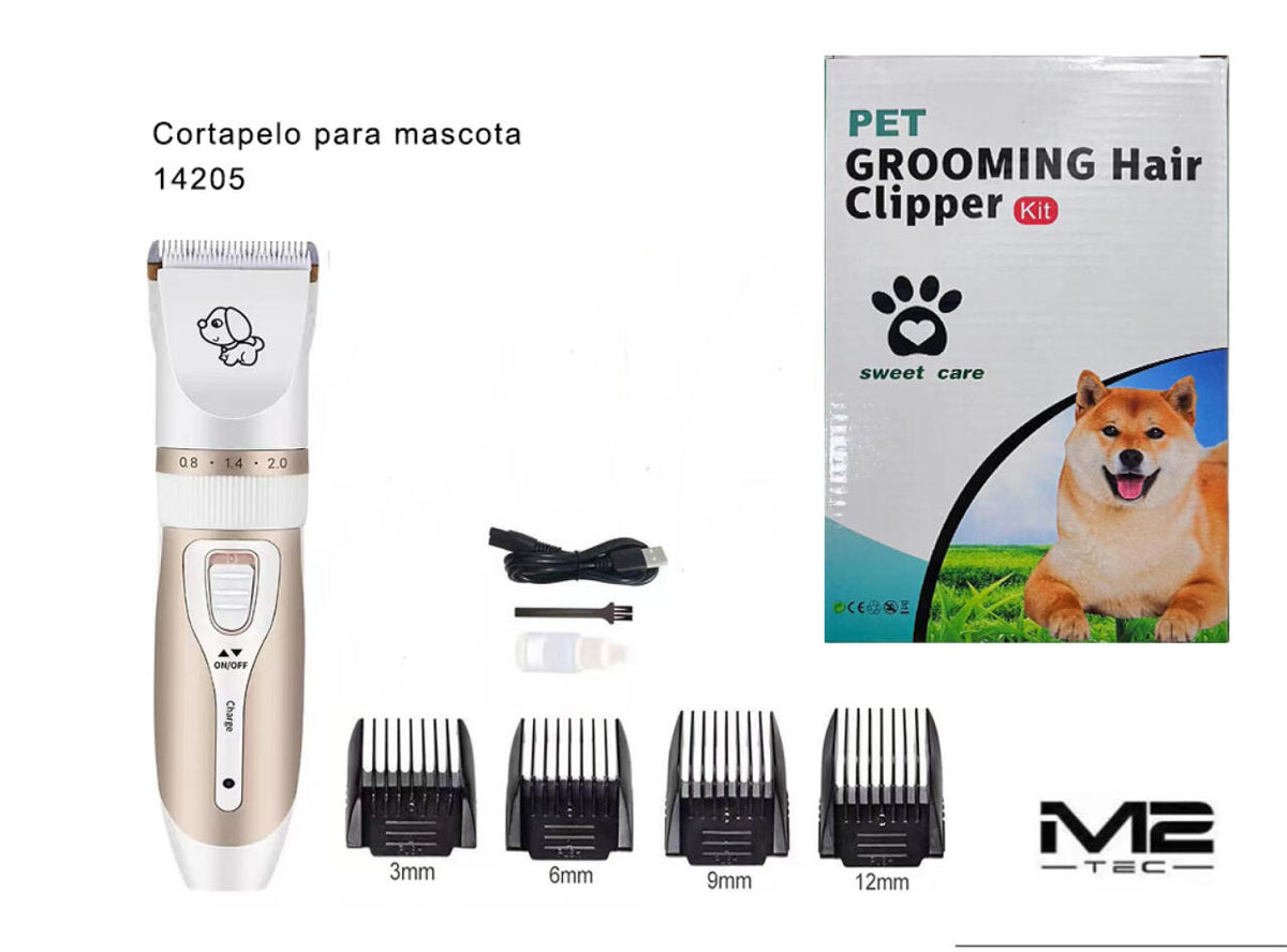 Cortapelo para Mascotas con Peines Guía 3 mm · 6 mm · 9 mm · 12 mm