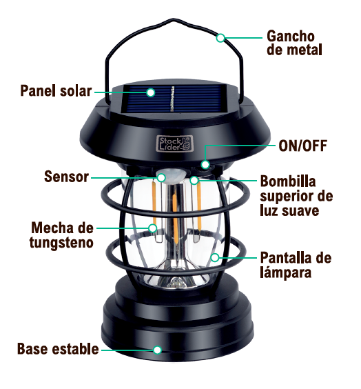 Lámpara solar de camping