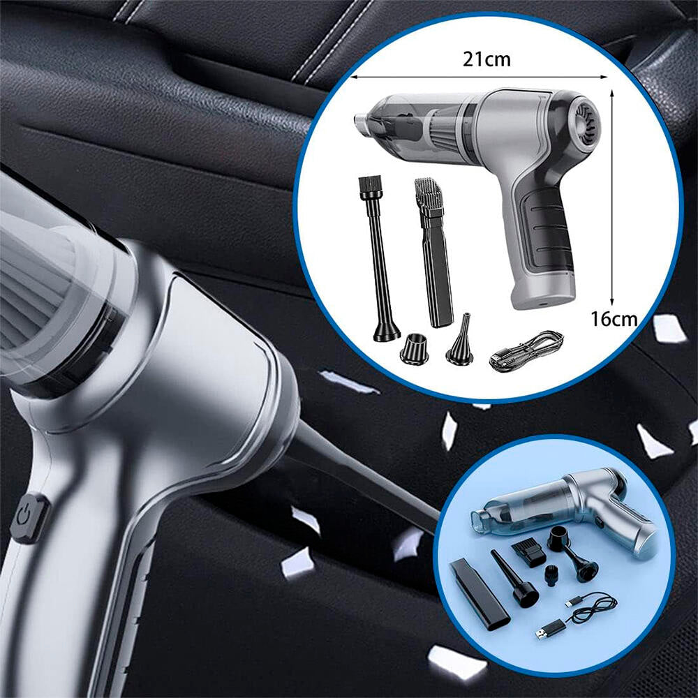 Aspirador de Mano Inalámbrico 4 en 1 con Soplador y Compresor, USB, para Hogar y Coche