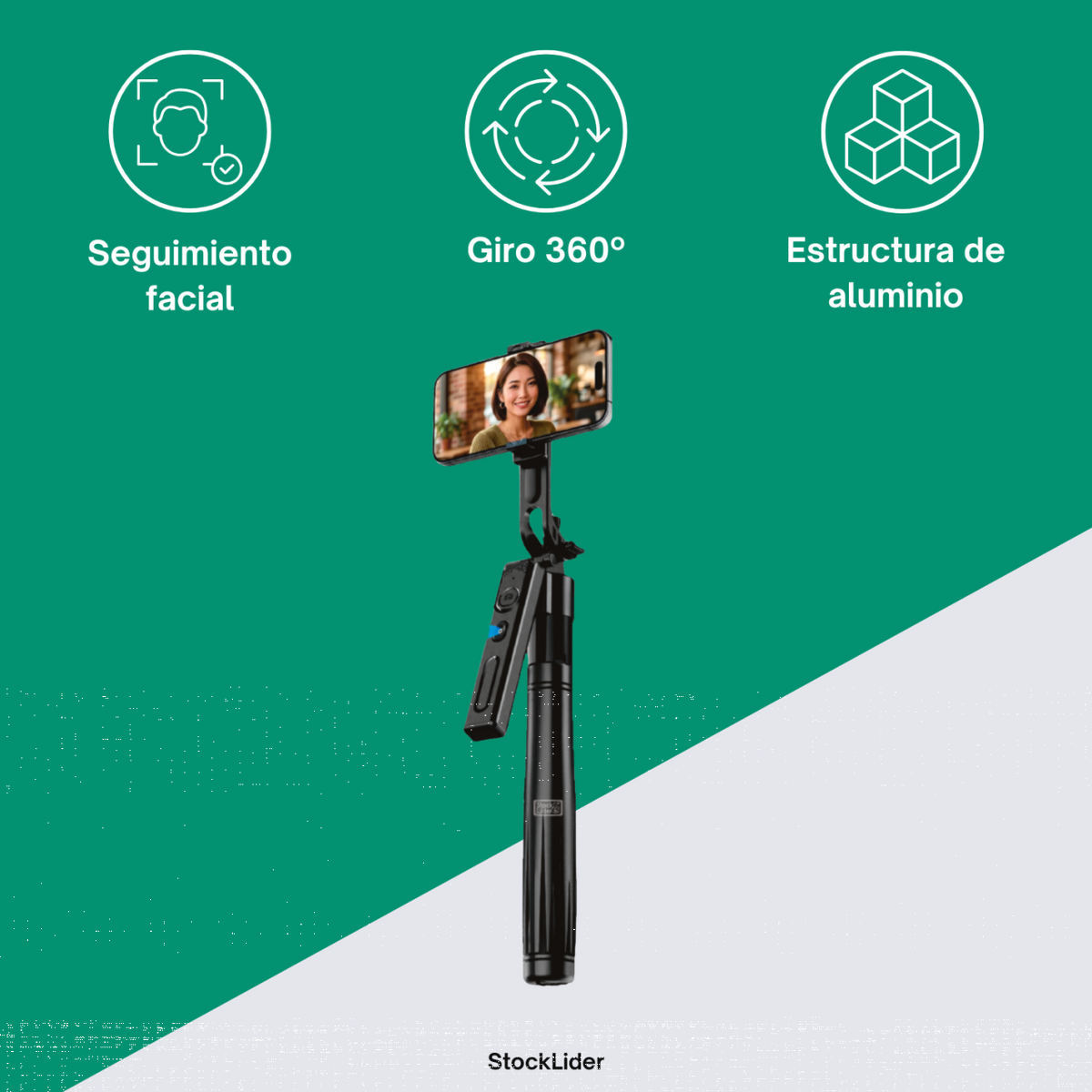 Palo selfie inteligente con seguimiento facial