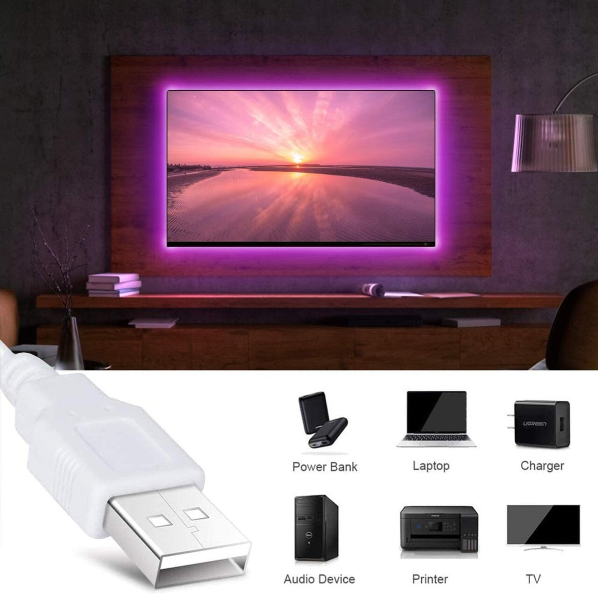 Tira Led Rgb 5M con Mando y Aplicación Movil
