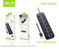 Ubs Hub 7 en 1/ con Interructores On/off, Usb 3.0 X1, Ubs 2.0 X6, Green Lyca gl69658