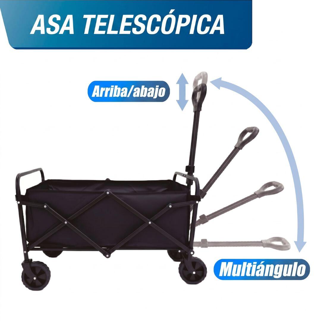 Carro de transporte plegable para playa y camping