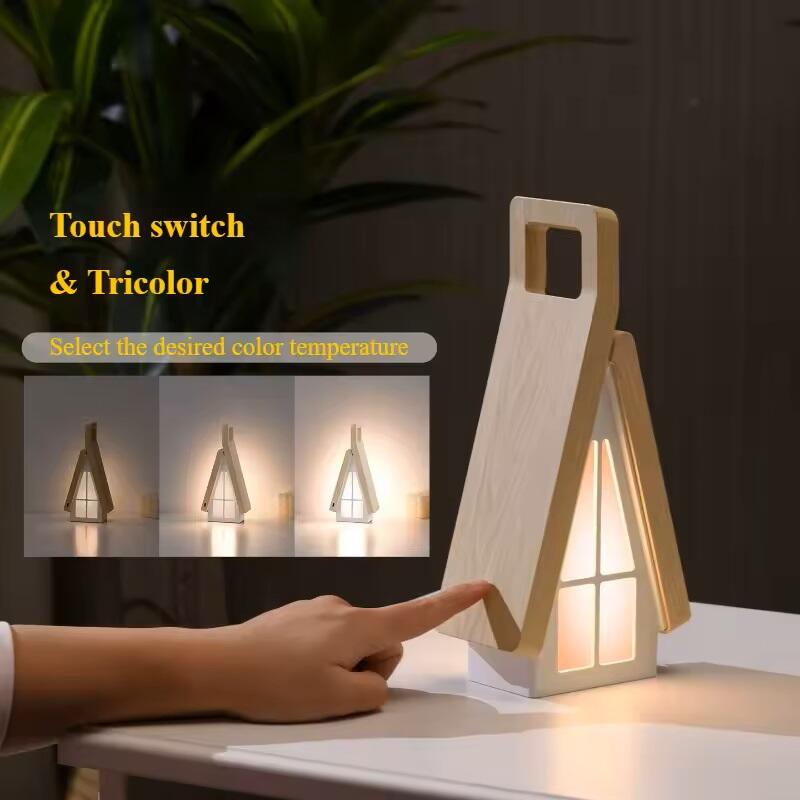 Lámpara de mesa plegable con forma de casa