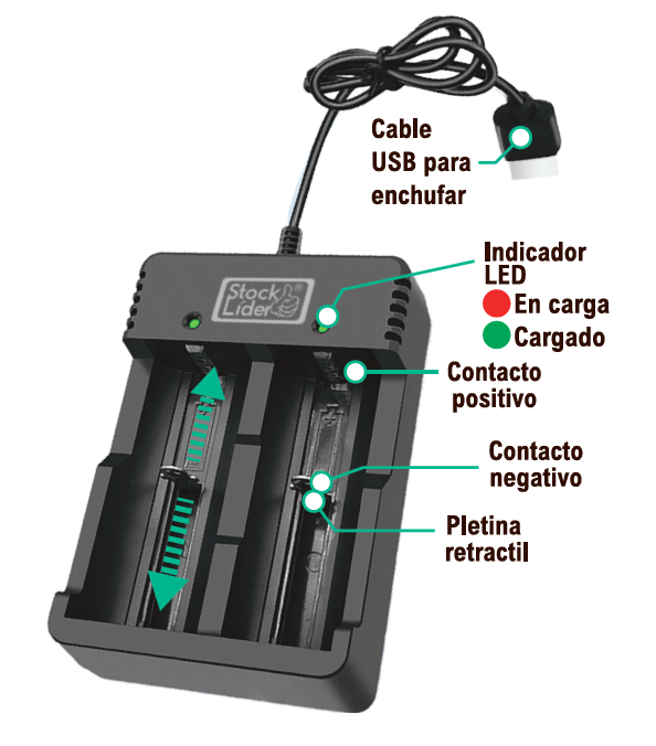 Cargador para pilas 3.7 V
