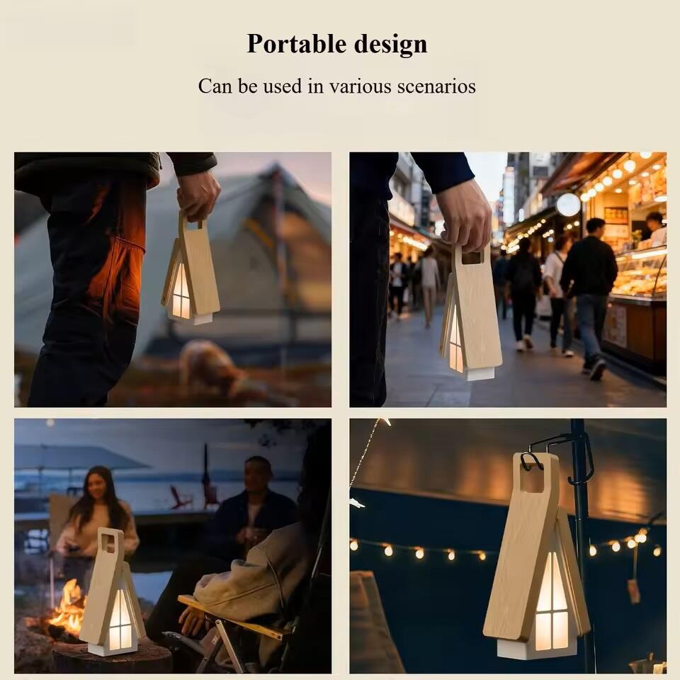 Lámpara de mesa plegable con forma de casa