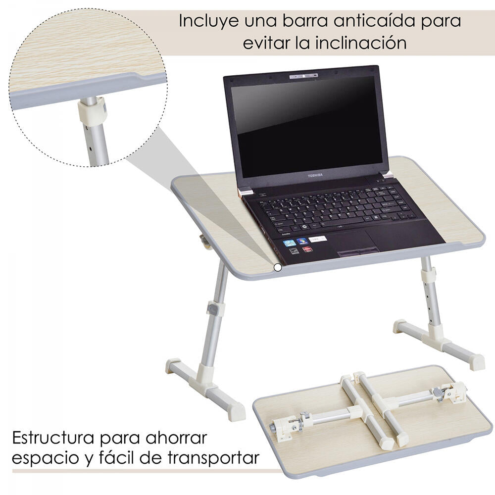 Mesa Plegable para Ordenadores Portatiles con Ventilador Usb Adaptable a Cama & Sofa