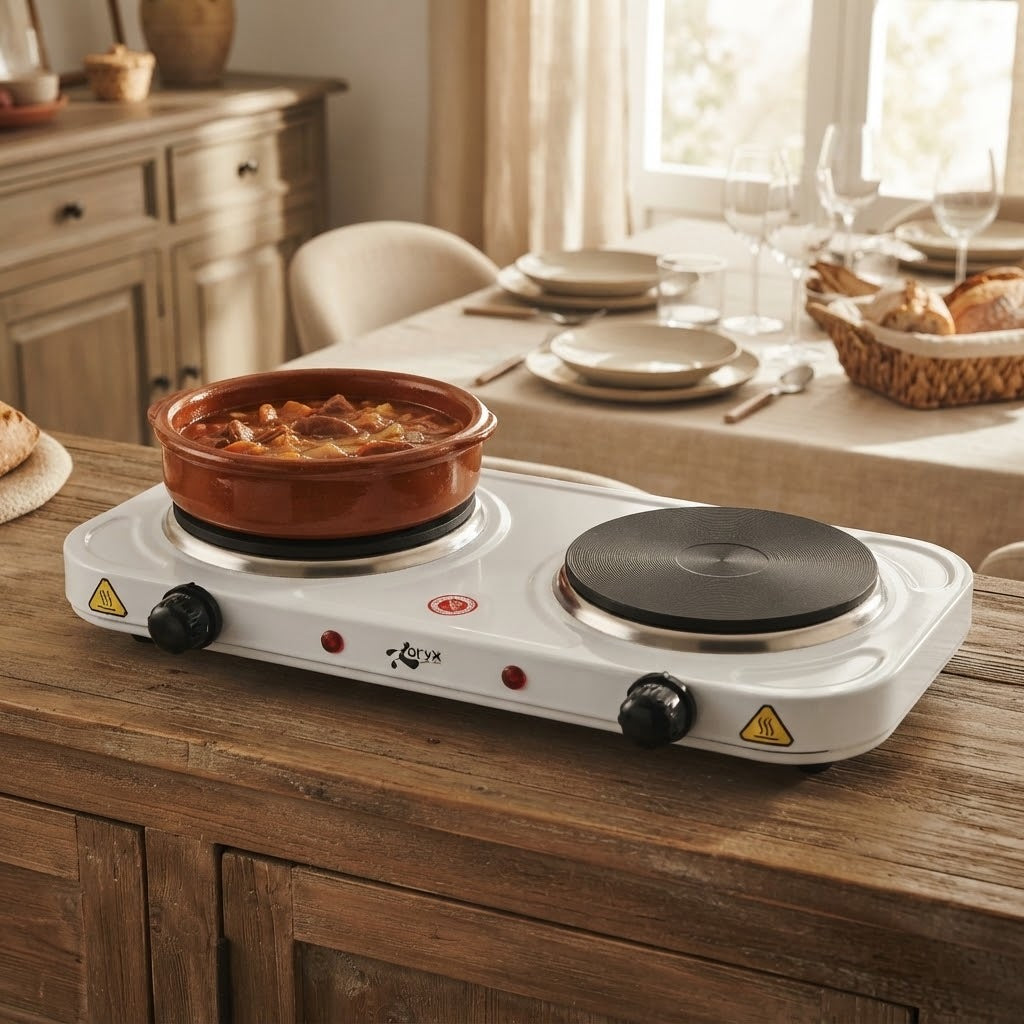 Cocina eléctrica como fuego extra con invitados